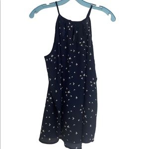 Brand new royal blue halter top with stylish cut outs at the top